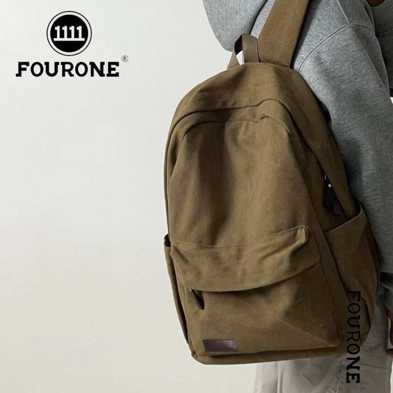 【FOUR ONE】美式复古双肩包大容量旅行背包男休闲简约大学生通勤书包