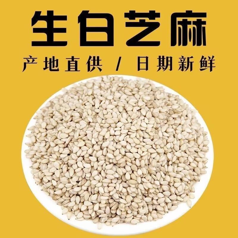 新货带皮白芝麻精选干净无杂免洗白芝麻新鲜烧烤烘焙调料商用便宜