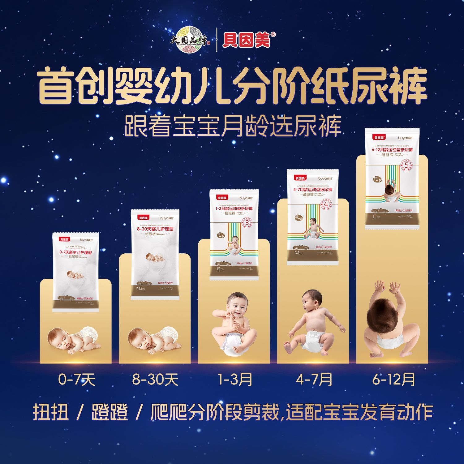 【贝因美】纸尿裤轻薄分阶贴身纸尿裤夏季薄款蚕丝纸尿裤