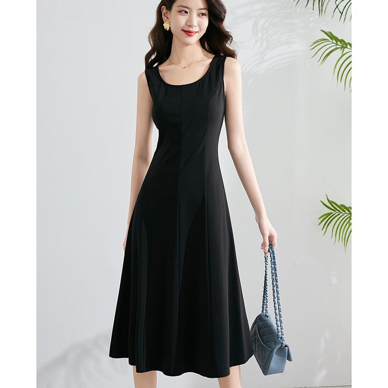 晚白【新品】法式赫本风连衣裙秋款立体剪裁优雅背心裙26012232