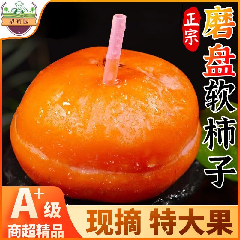河北特大磨盘柿新鲜软柿子超甜大果水果懒柿北京盆柿冰柿做冻柿子