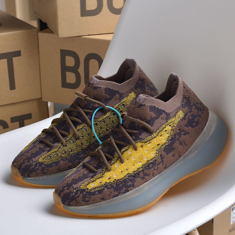 椰子380蜜桃白夜光真爆正版外星人潮流YEZI YEEZY黑武士男鞋