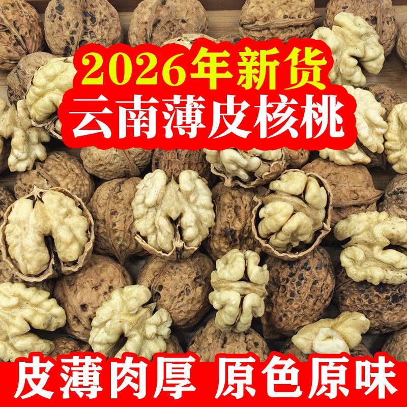 新货云南纸皮核桃薄皮薄壳野生有机核桃老人孕妇儿童坚果零食批发