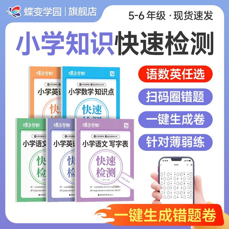 2027蝶变小学语文数学英语知识点单词语法手撕页快速检测总复习