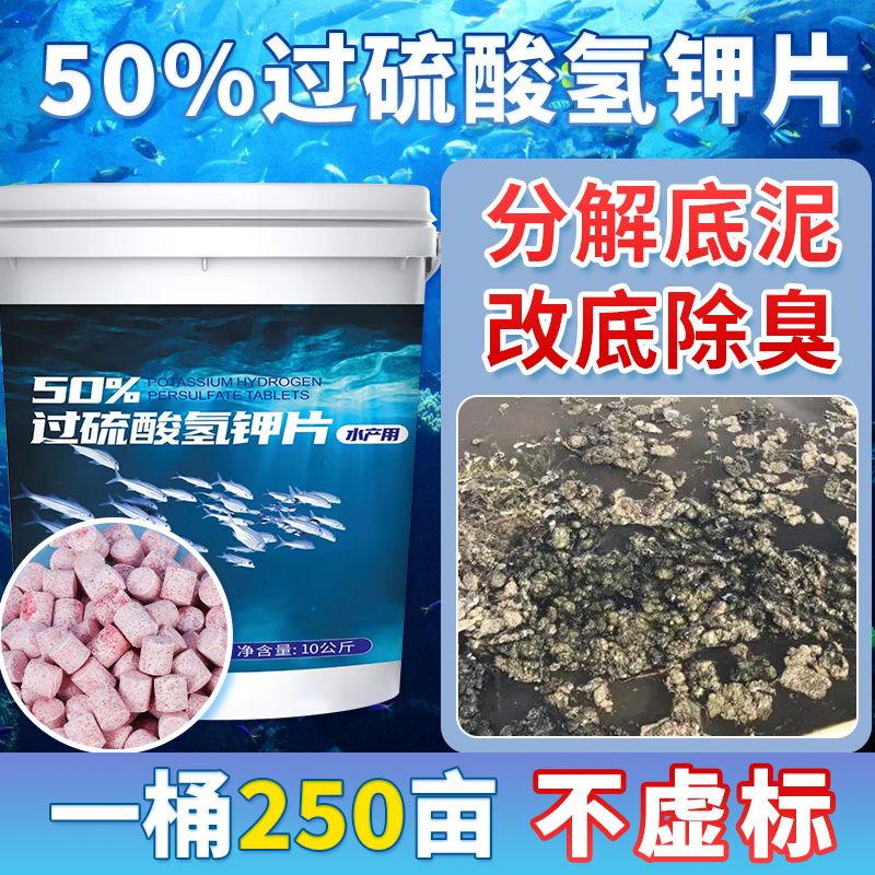 50%过硫酸氢钾复合盐鱼塘分解淤泥净水消毒除臭改底水产养殖专用