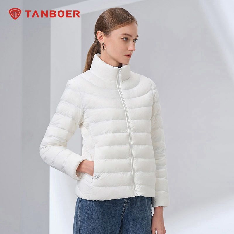 【坦博尔】羽绒服女轻薄短款立领百搭渐变保暖外套TB330266