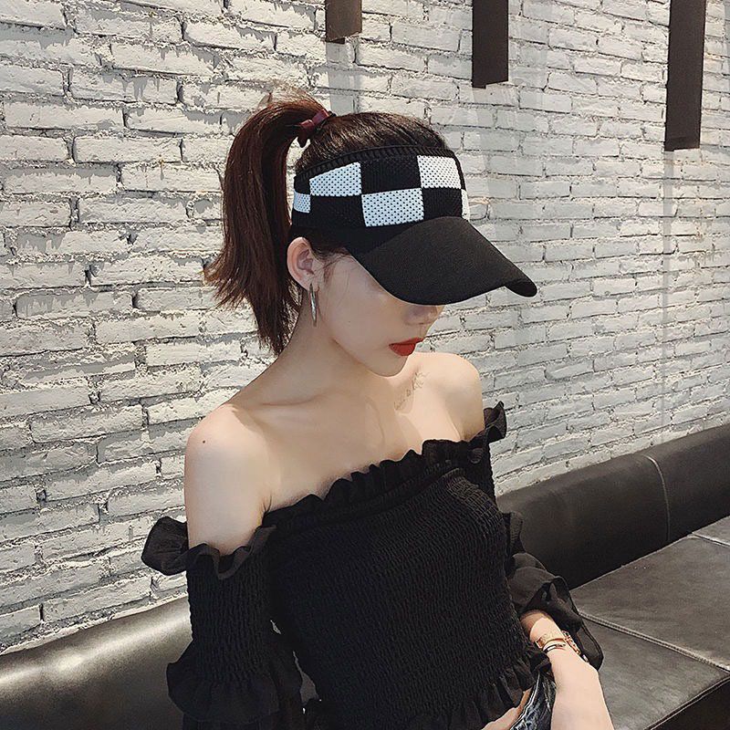 【格子款】2026遮阳帽镂空防晒遮阳帽马尾辫夏季高档帽爆款帽洋气