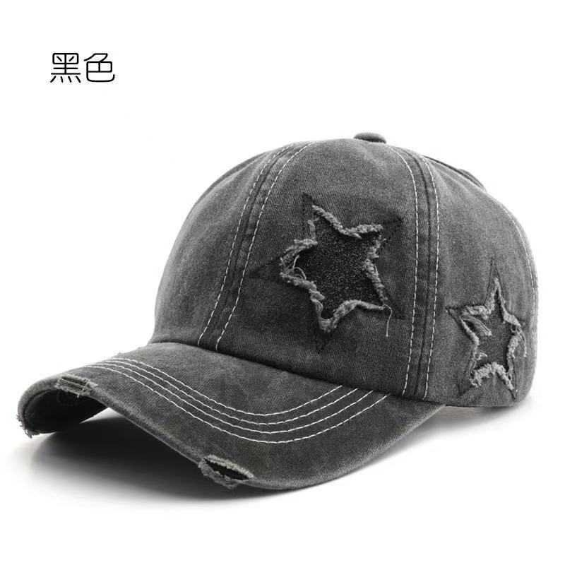 日系女个性复古水洗做旧棒球帽户外男出行防晒遮阳太阳帽鸭舌帽