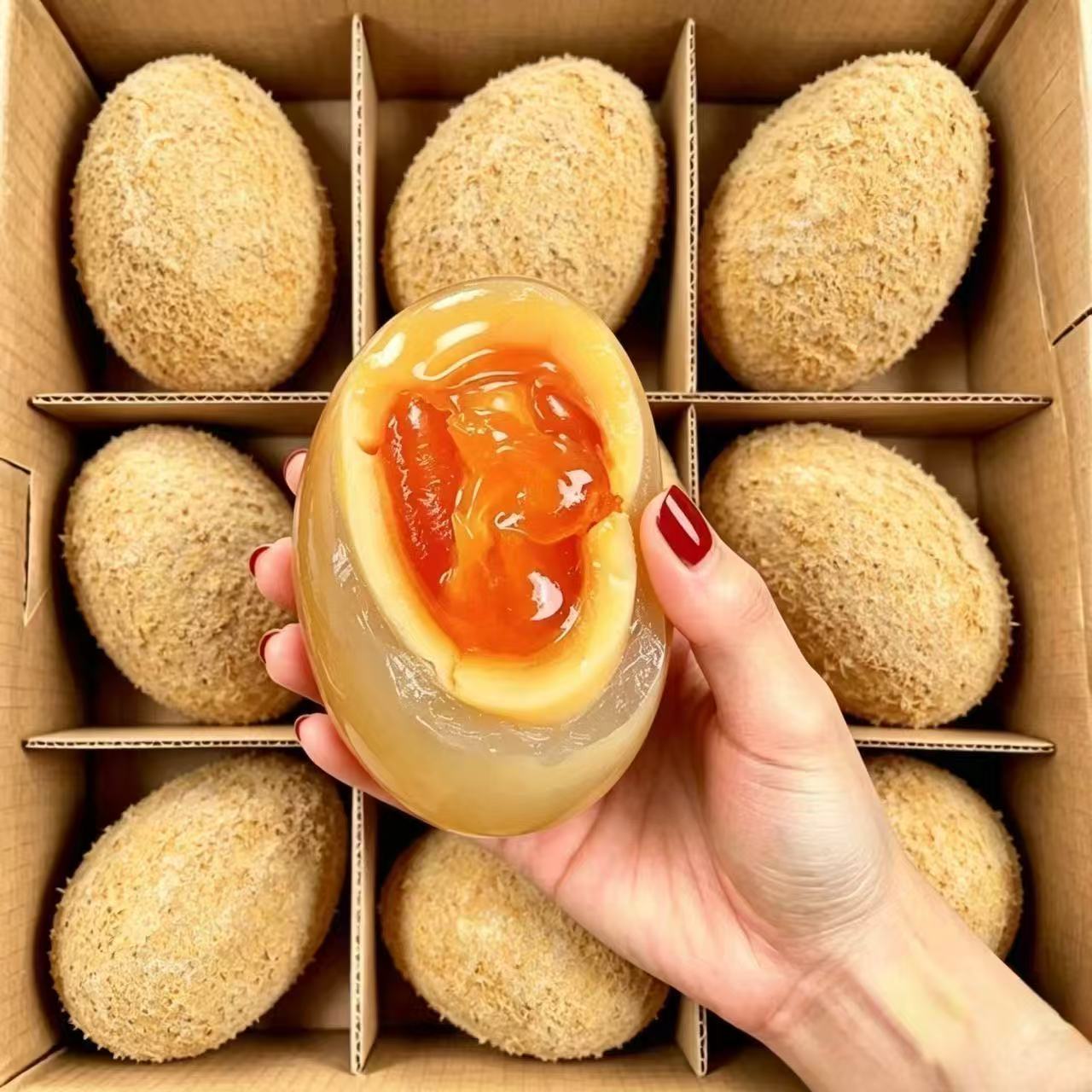 河南特产溏心鸭皮蛋黄心皮蛋即食皮蛋无铅工艺新鲜皮蛋批发