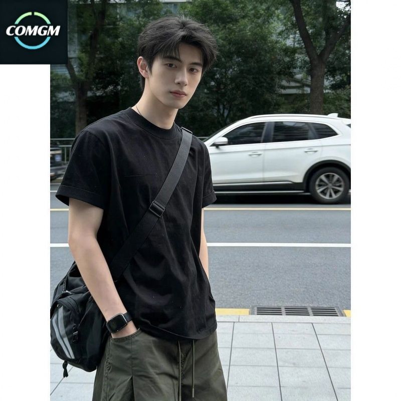【COMGM】索罗娜正肩短袖T恤男女夏季凉感高级感美式cleanfit小领口潮