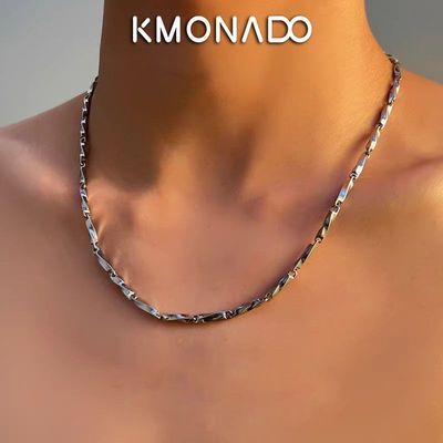KMONADO洗澡可戴莫比乌斯钛钢项链男潮小众设计感嘻哈情侣锁骨链