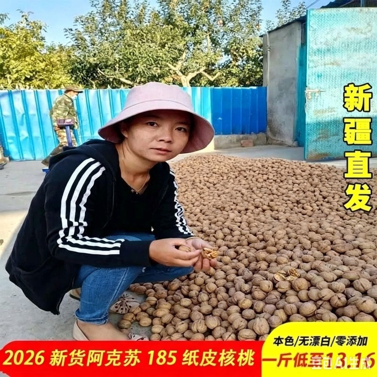 新疆直发2026年新货185纸皮核桃原味纸皮无漂白孕妇零食坚果核桃