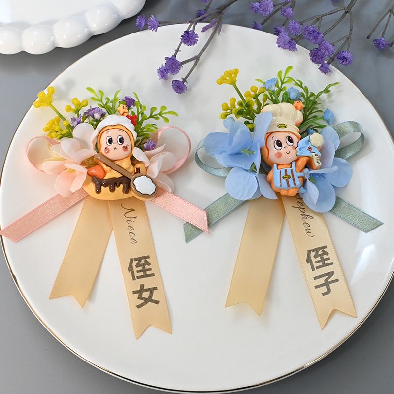 超可爱星星人卡通仿真胸花侄子花童森系新郎新娘婚礼精致高级别花
