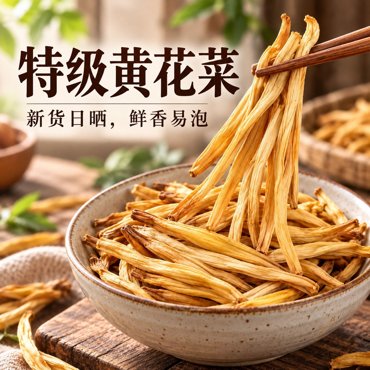 【无熏硫】黄花菜干货新货净重新鲜日晒农家特产煲汤火锅商用批发
