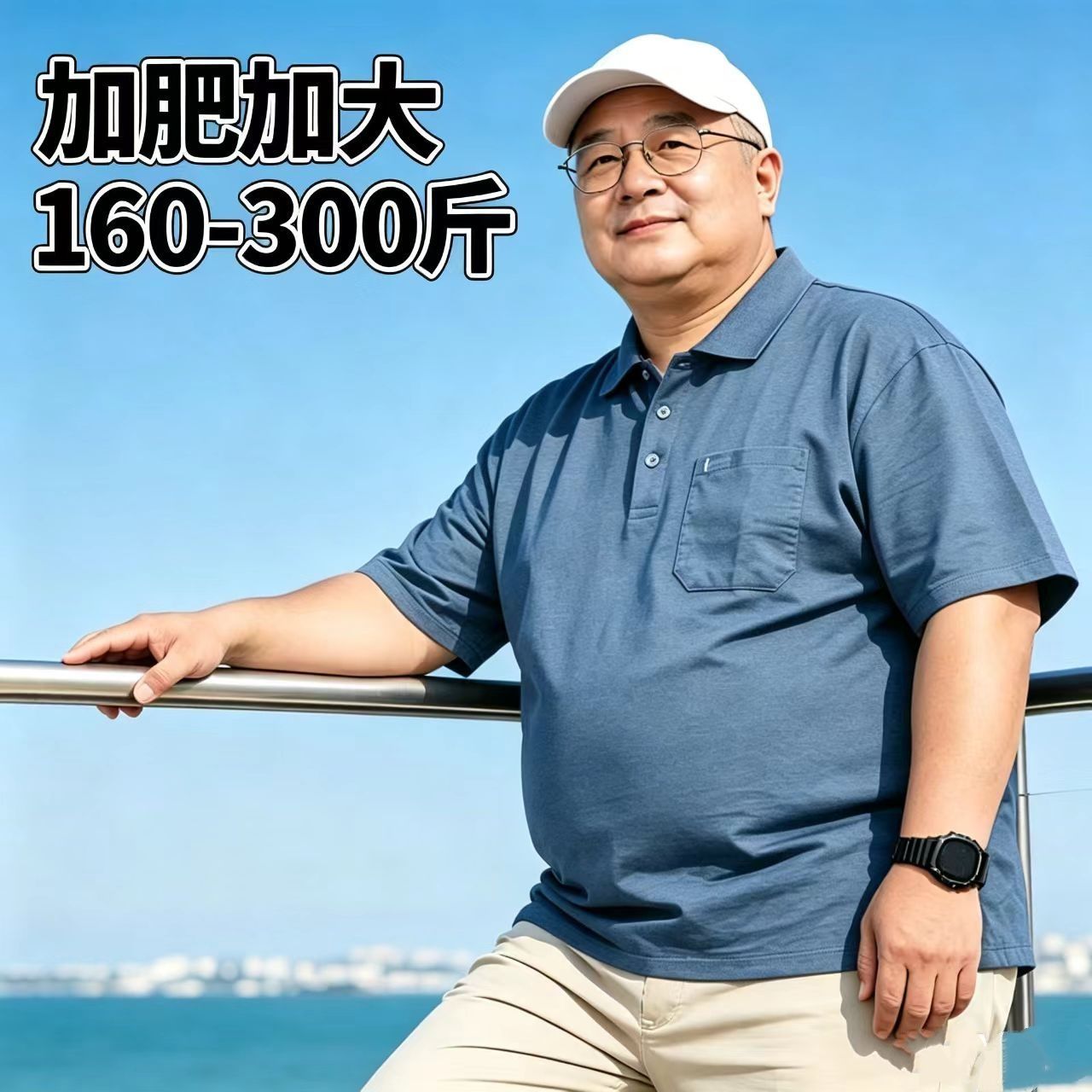 中老年加肥加大短袖Polo衫160-300斤大码爸爸装宽松透气不勒肚
