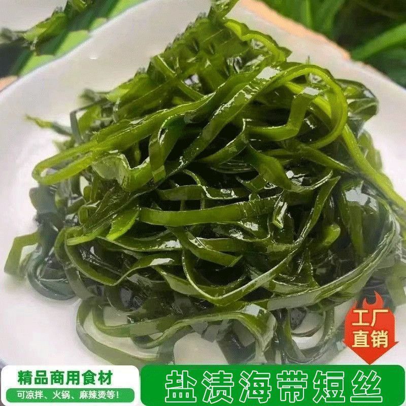 【盐渍海带丝2斤】荣成当季新鲜少盐海带短薄丝凉拌火锅商用批发