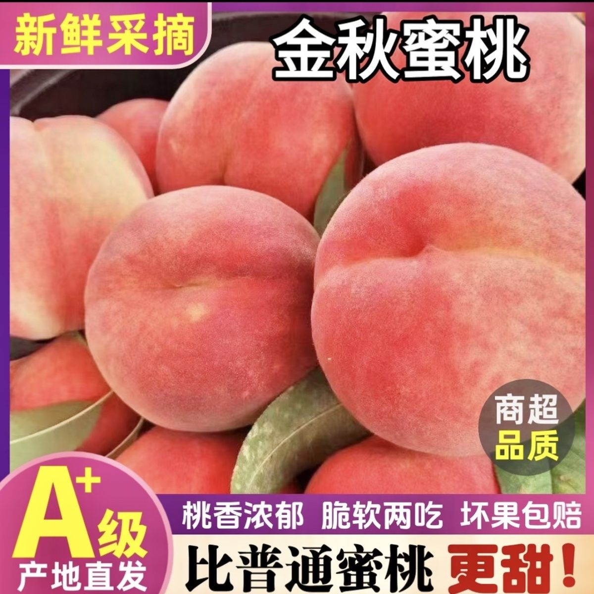正宗山东金秋红蜜桃冬桃水蜜桃脆甜桃子孕妇水果整箱新鲜秋桃