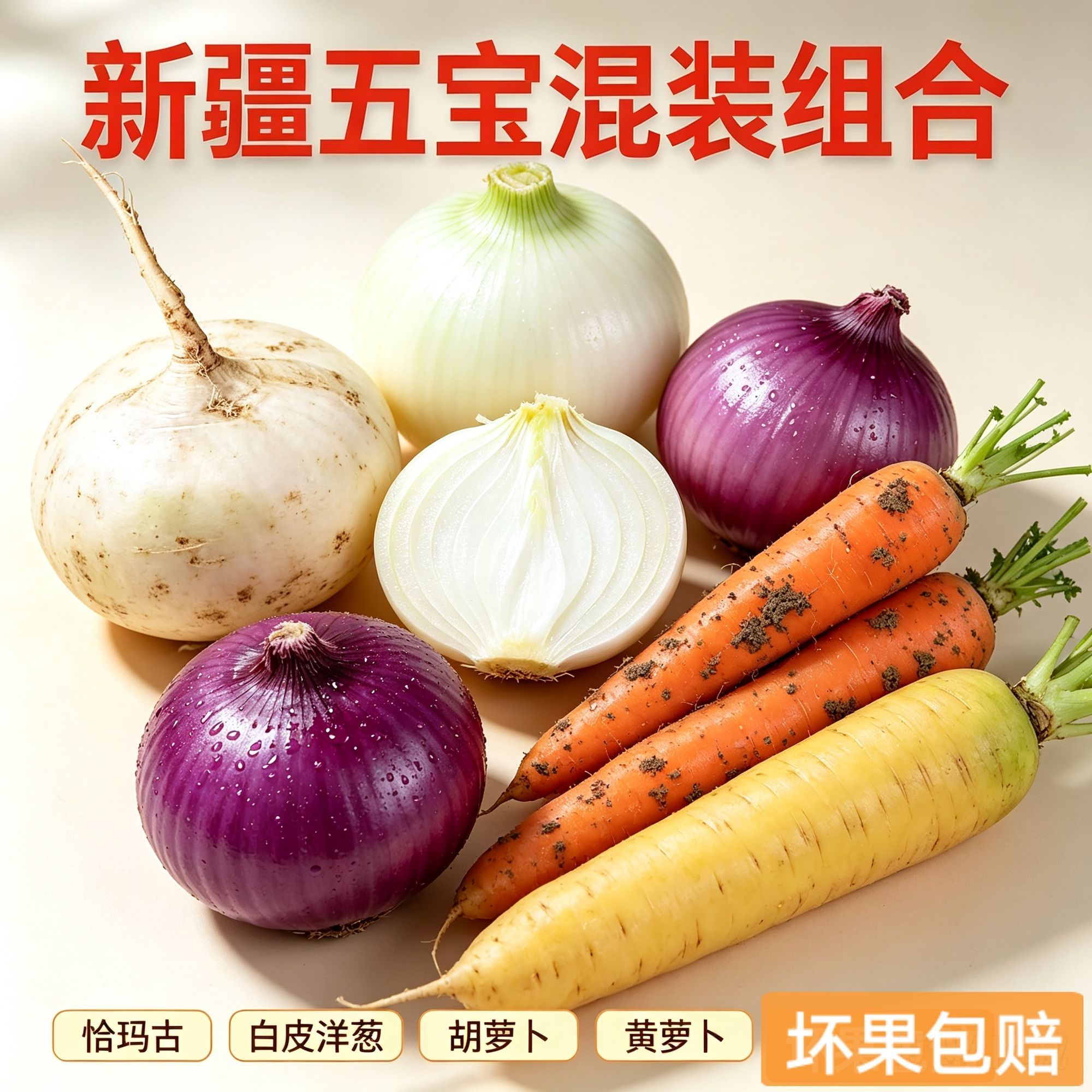 新鲜新疆特产抓饭配菜黄萝卜胡萝卜白洋葱应季农家蔬菜糖心黄萝卜
