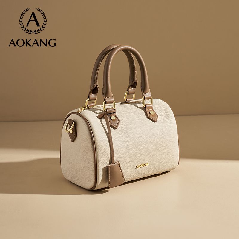 【AOKANG】奥康头层牛皮新款包包时尚波士顿包洋气高级通勤手提单肩包