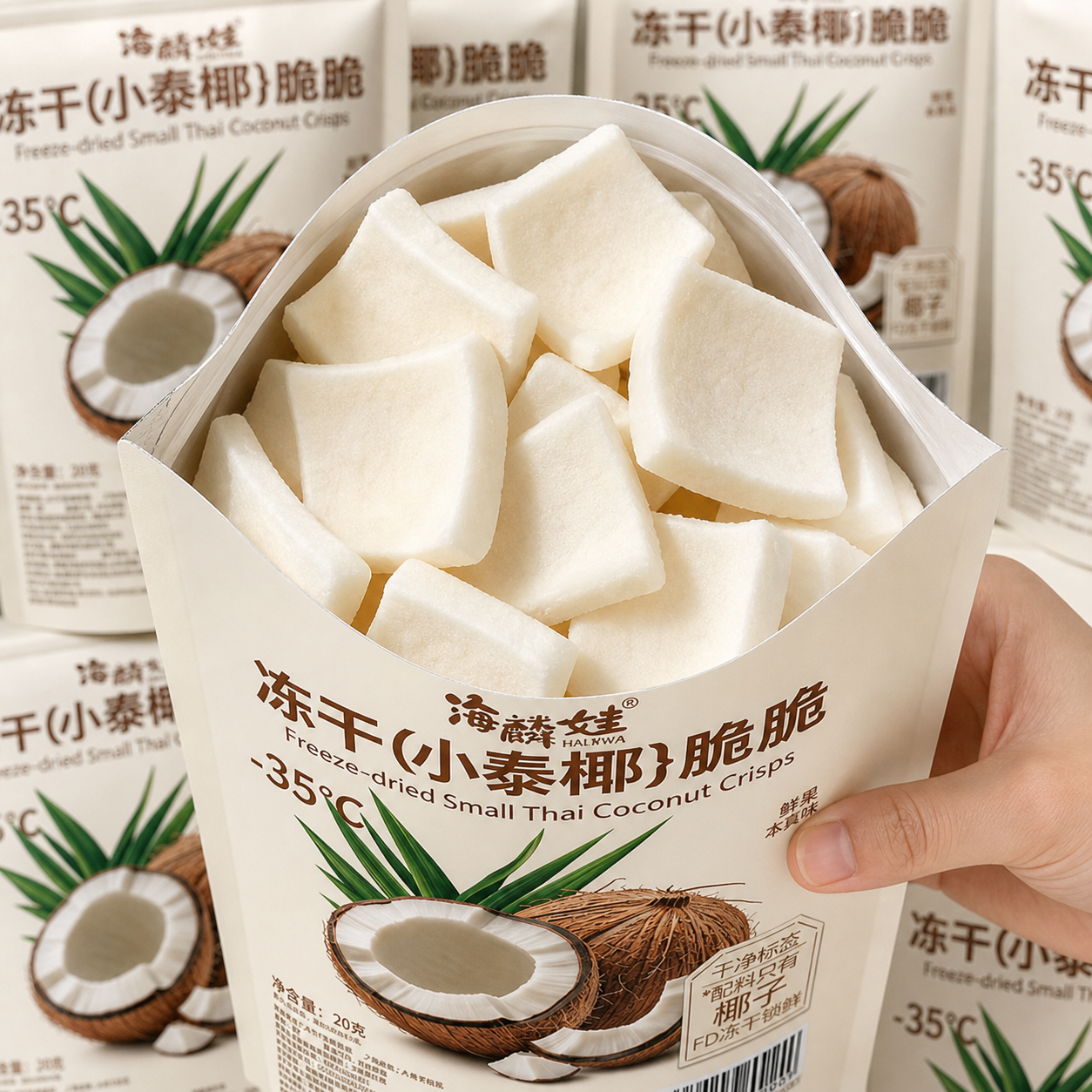【配料只有椰子】冻干小泰椰原切椰肉干非油炸果蔬脆追剧解馋零食