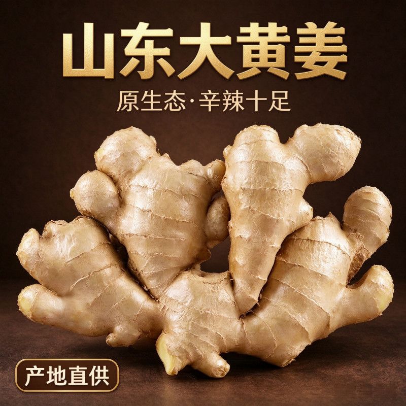 【食遇杂记】净9斤山东大黄姜水洗风干大块姜无硫熏生姜批发蔬菜