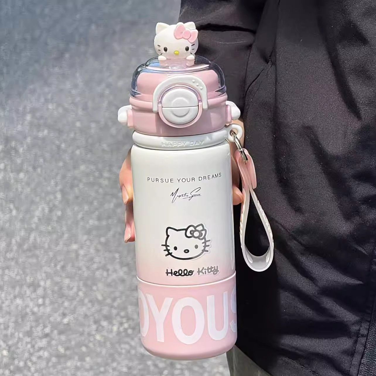 Hellokitty保温杯女生高颜值吸管杯大容量水杯子儿童学生生日礼物