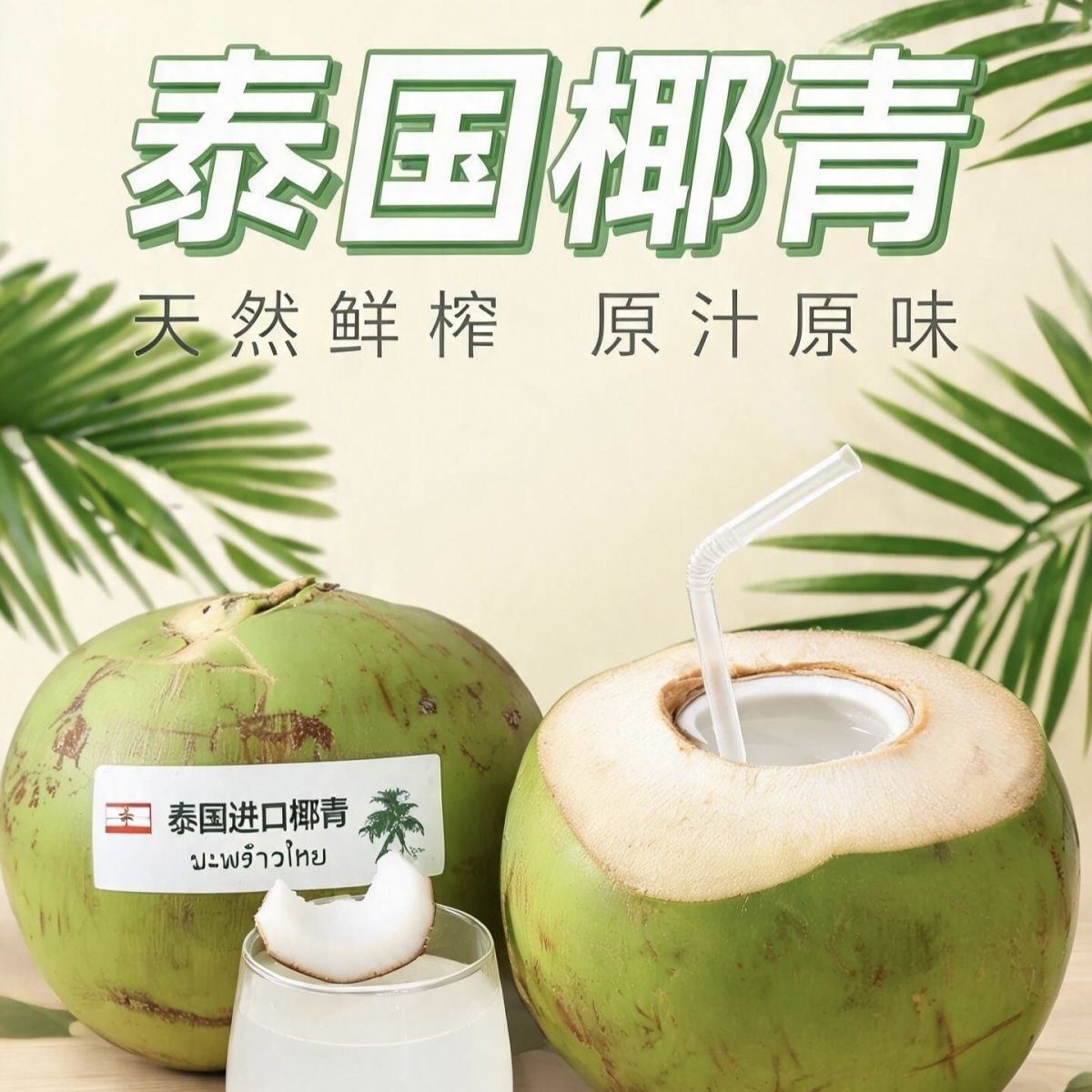 天津仓发货巨果泰国香水椰青当季新鲜进口纯天然椰子去皮清甜水果