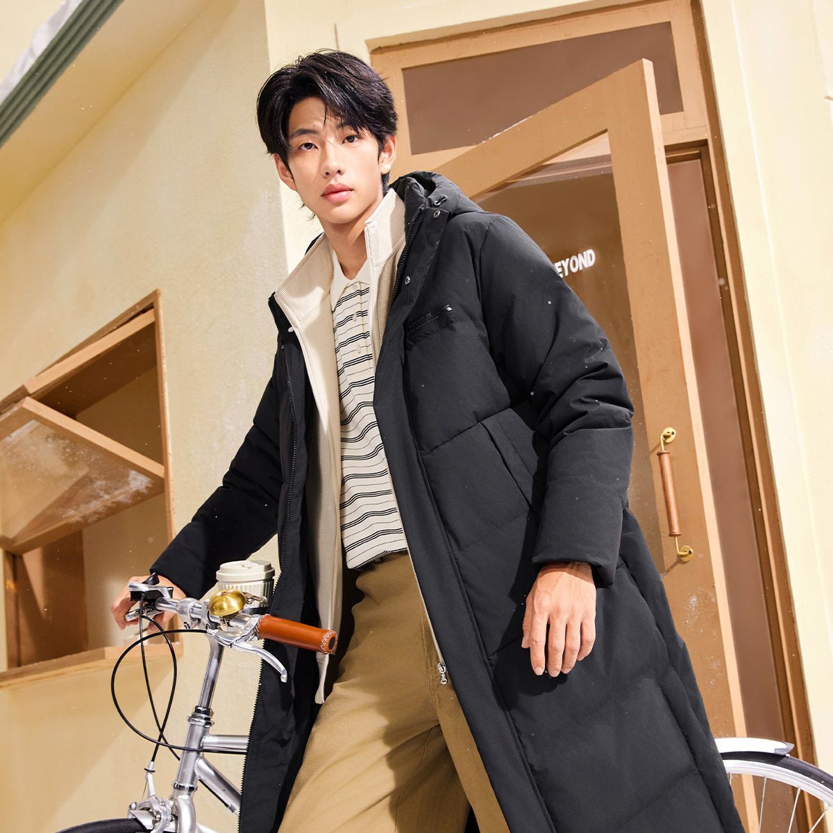 【361°】羽绒服秋冬季保暖外套御寒轻便男式羽绒服长款羽绒外套