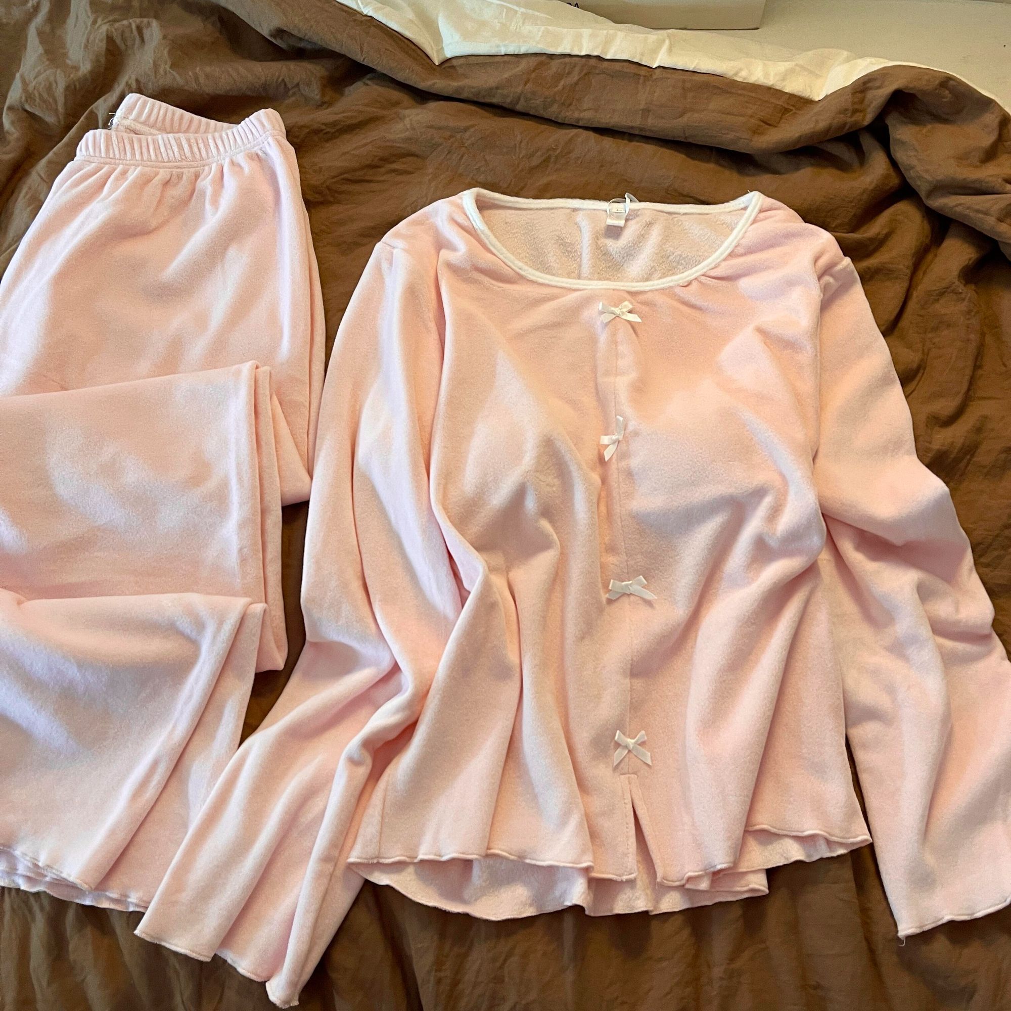 睡衣女秋冬季双面德绒超轻薄少女感保暖休闲家居服冬季外出睡衣女