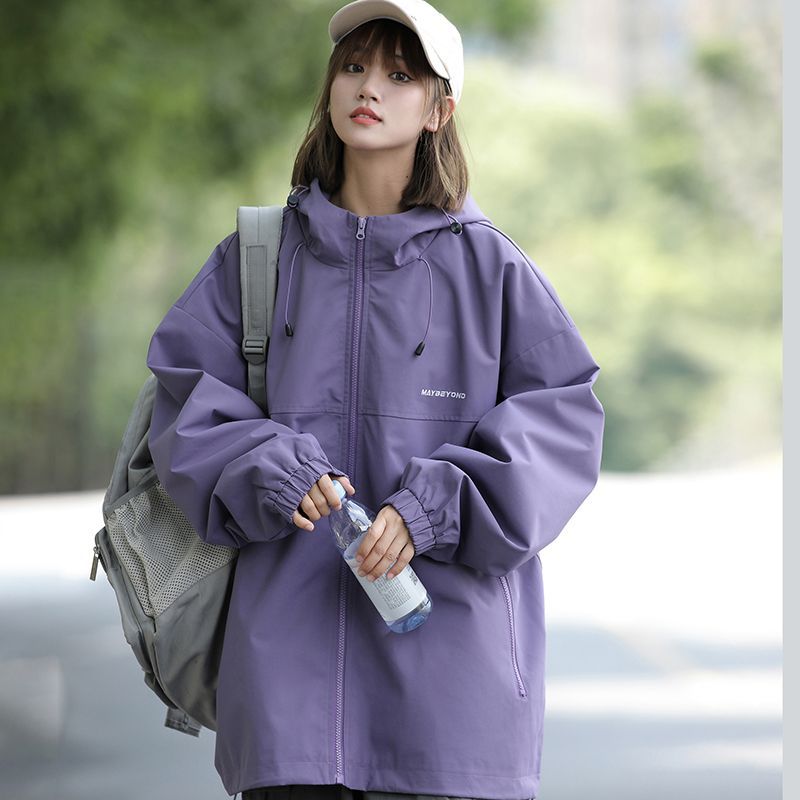 多巴胺春秋款风衣冲锋衣潮流山系登山服连帽宽松风衣外套男女夹克