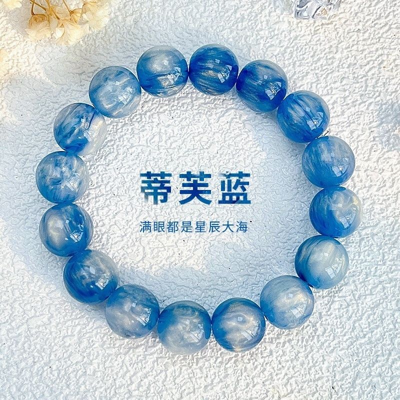 原创自制!一袭春色!幻彩猫眼手工串珠手链2025年爆款高颜值手饰