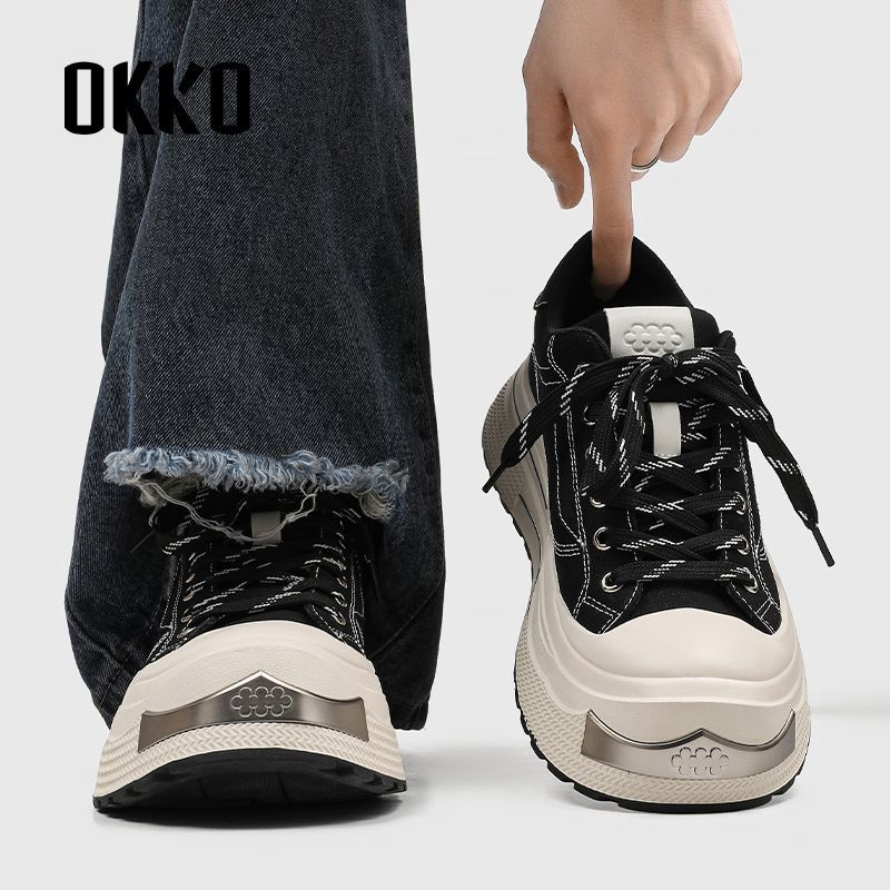 【OKKO】小众原创帆布鞋男2026夏季透气板鞋女厚底增高鞋情侣休闲鞋子