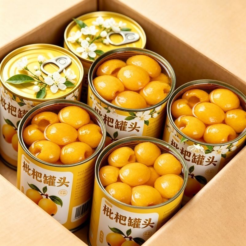 鲜采锁鲜枇杷罐头脆甜大果铁罐整颗铁整箱商用水果冷饮专用餐饮
