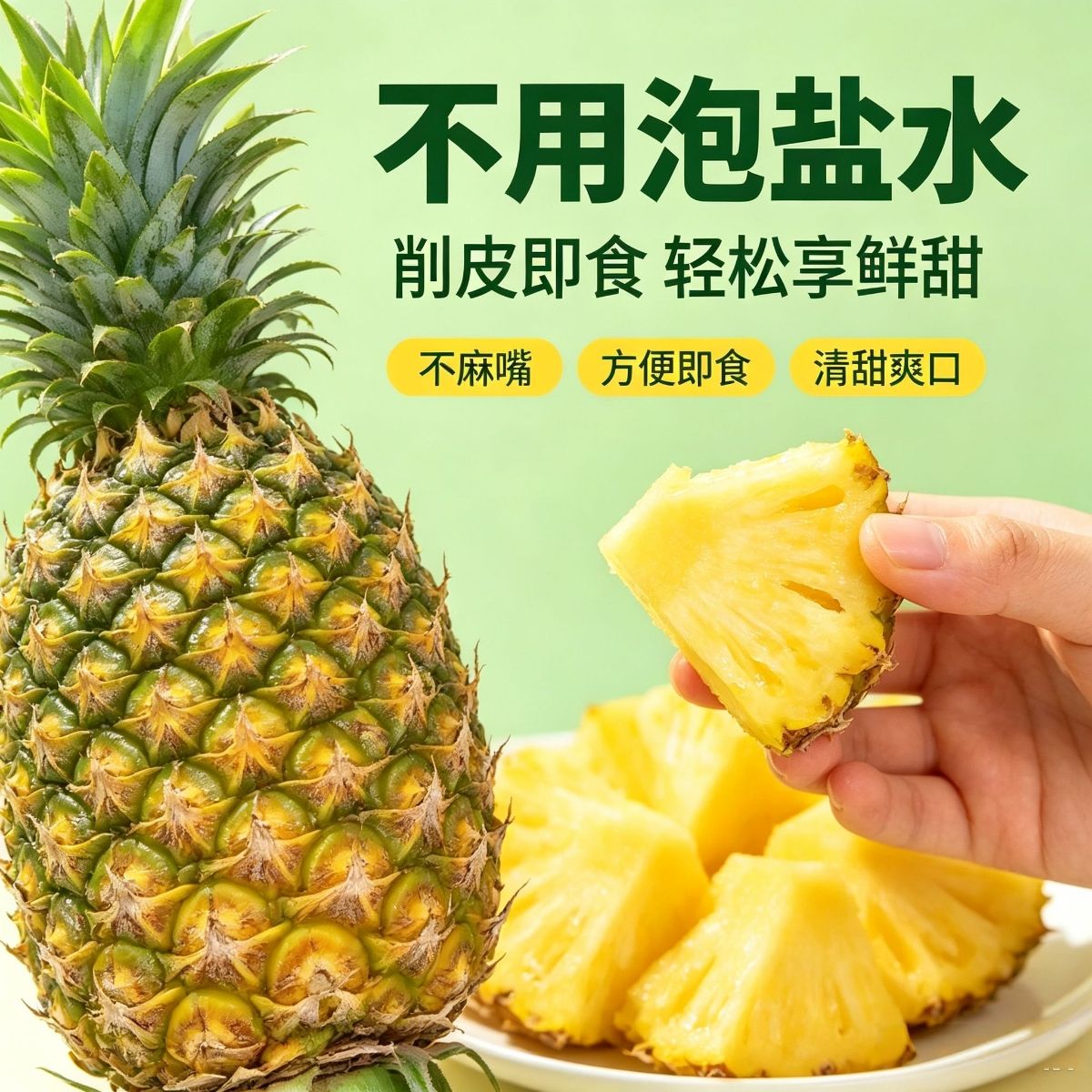 带箱9-10斤海南东方凤梨皮薄多汁水果酸甜可口无需挖眼泡盐水