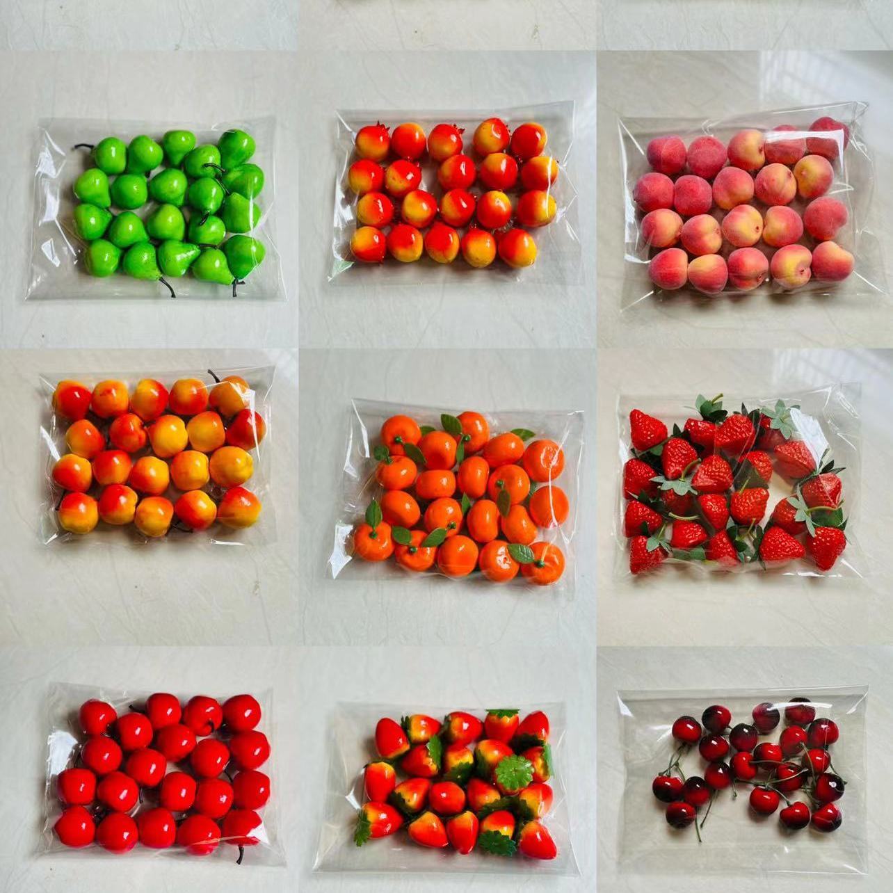 仿真小水果模型假迷你蔬菜摄影道具装饰配件苹果桔子塑料樱桃diy