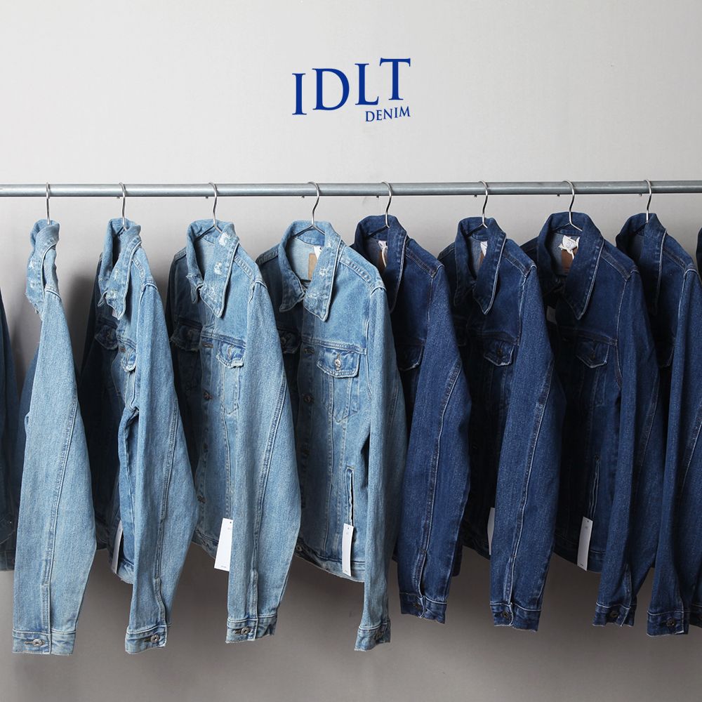 idlt 男款 重磅水洗修身牛仔夹克外套工装大码欧美简约潮 牛仔衣【10天内发货】