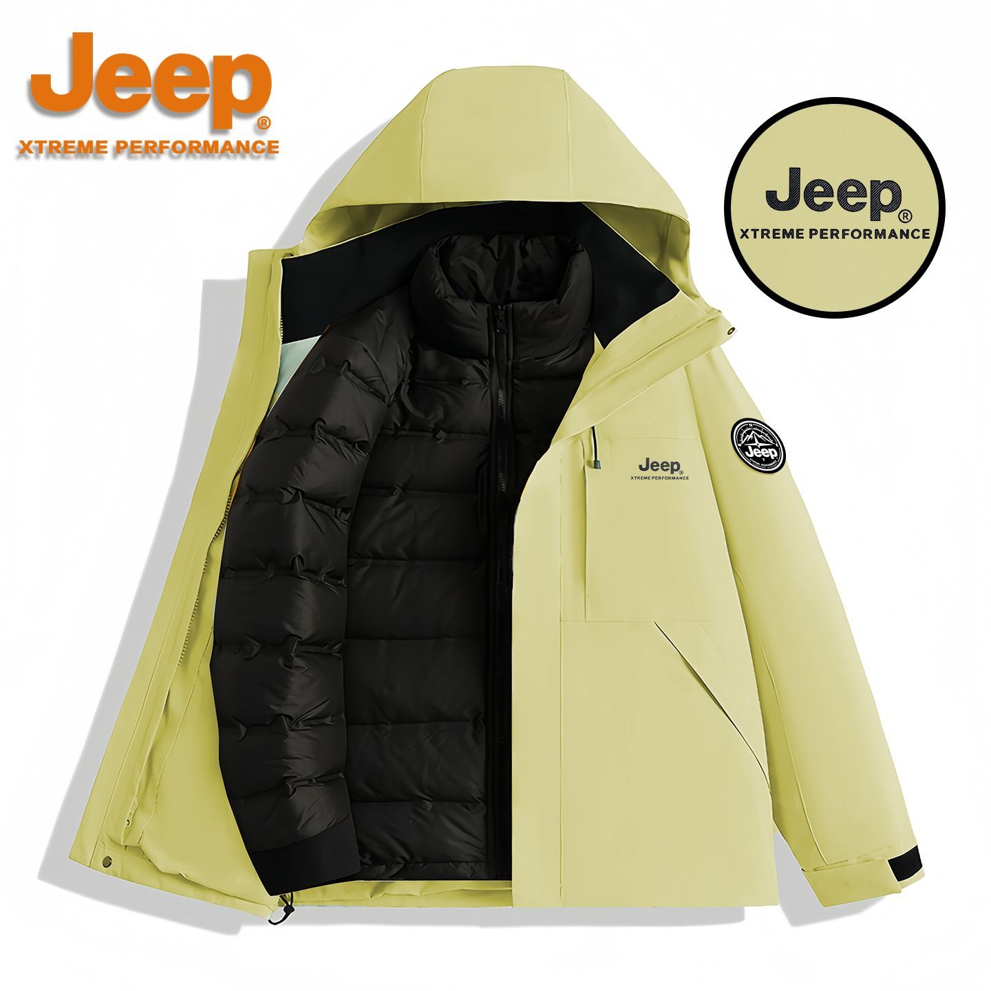 【JEEP】吉普羽绒冲锋三合一可拆卸两件套情侣百搭户外保暖御寒登山服