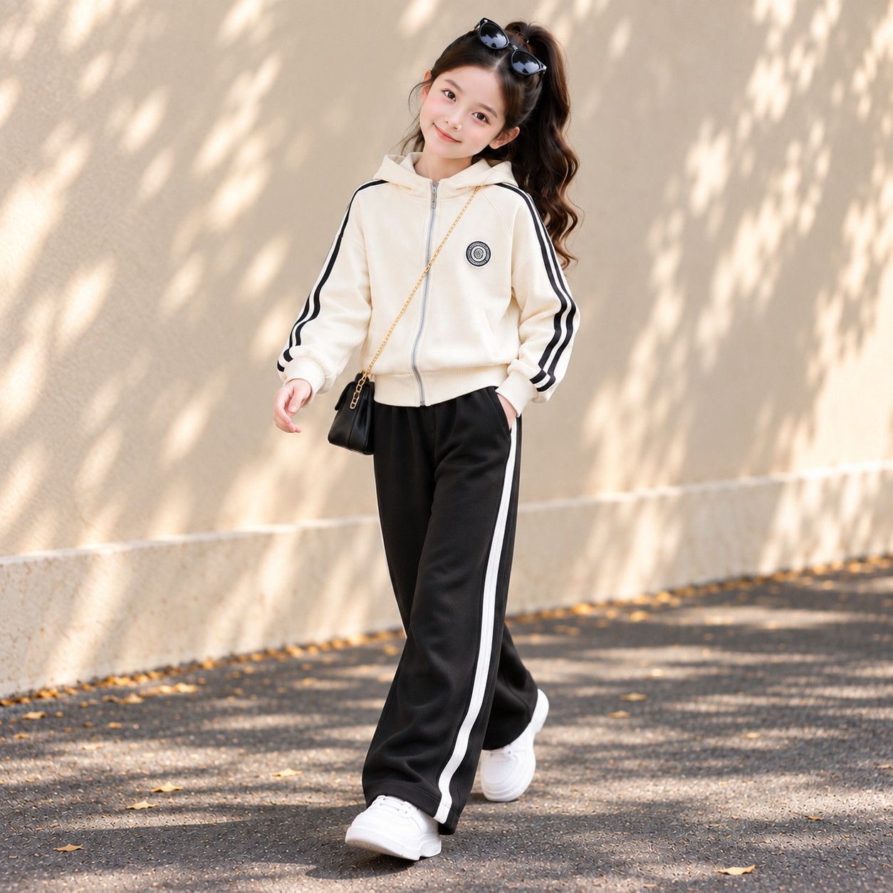 儿童春秋运动套装2026新款女童休闲外套女孩长裤初中生大童两件套