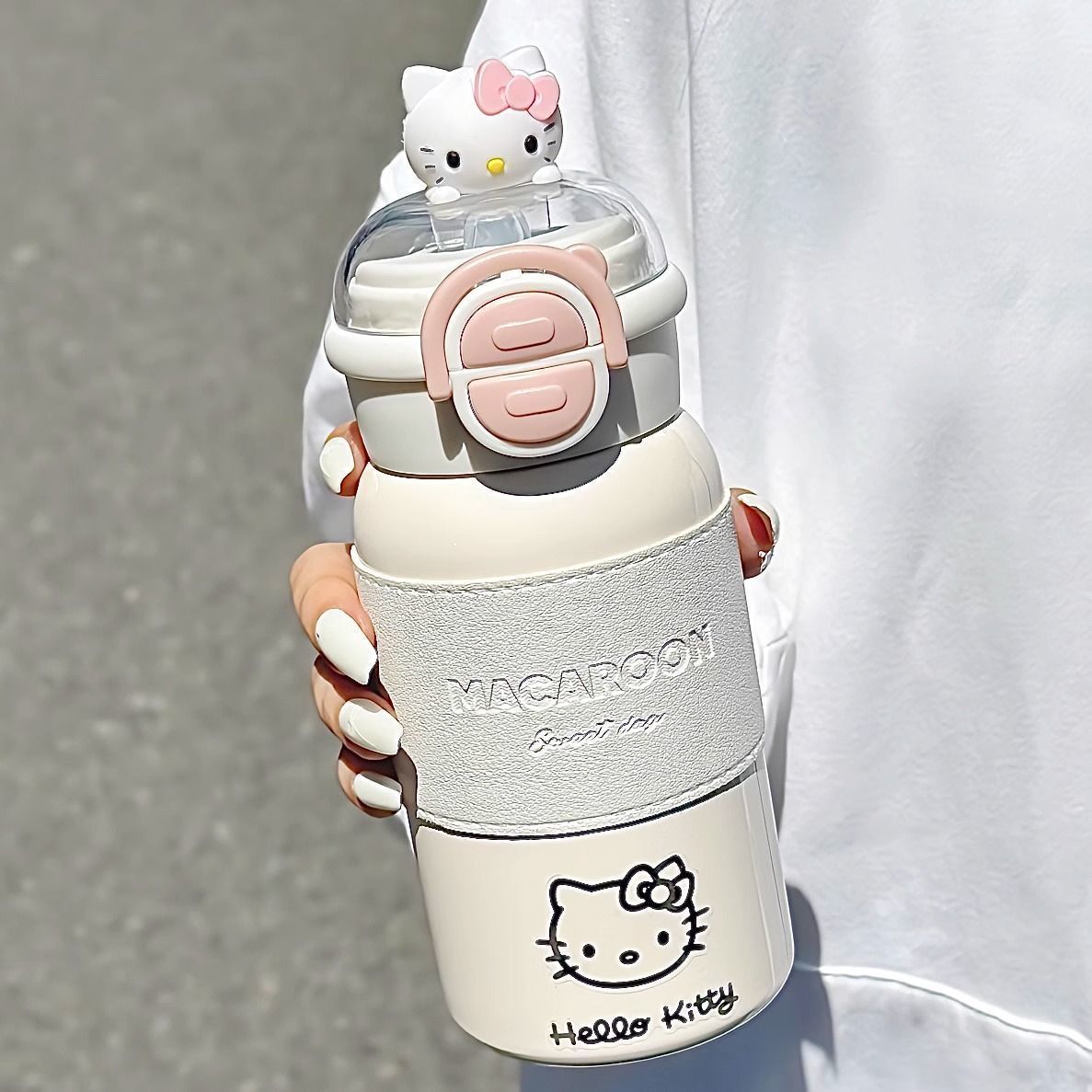Hello Kitty可爱双饮水杯学生高颜值吸管保温杯2025新款便携杯子