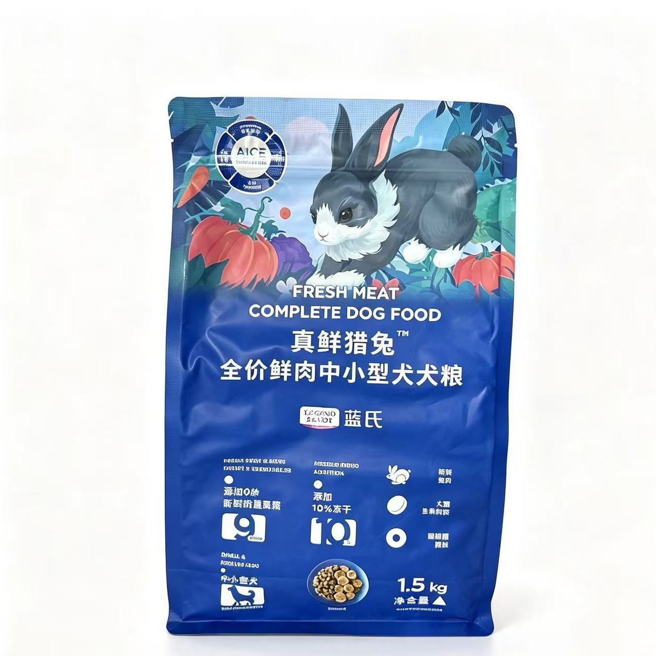 【蓝氏】真鲜猎兔狗粮全价鲜肉冻干中小型犬粮1.5kg