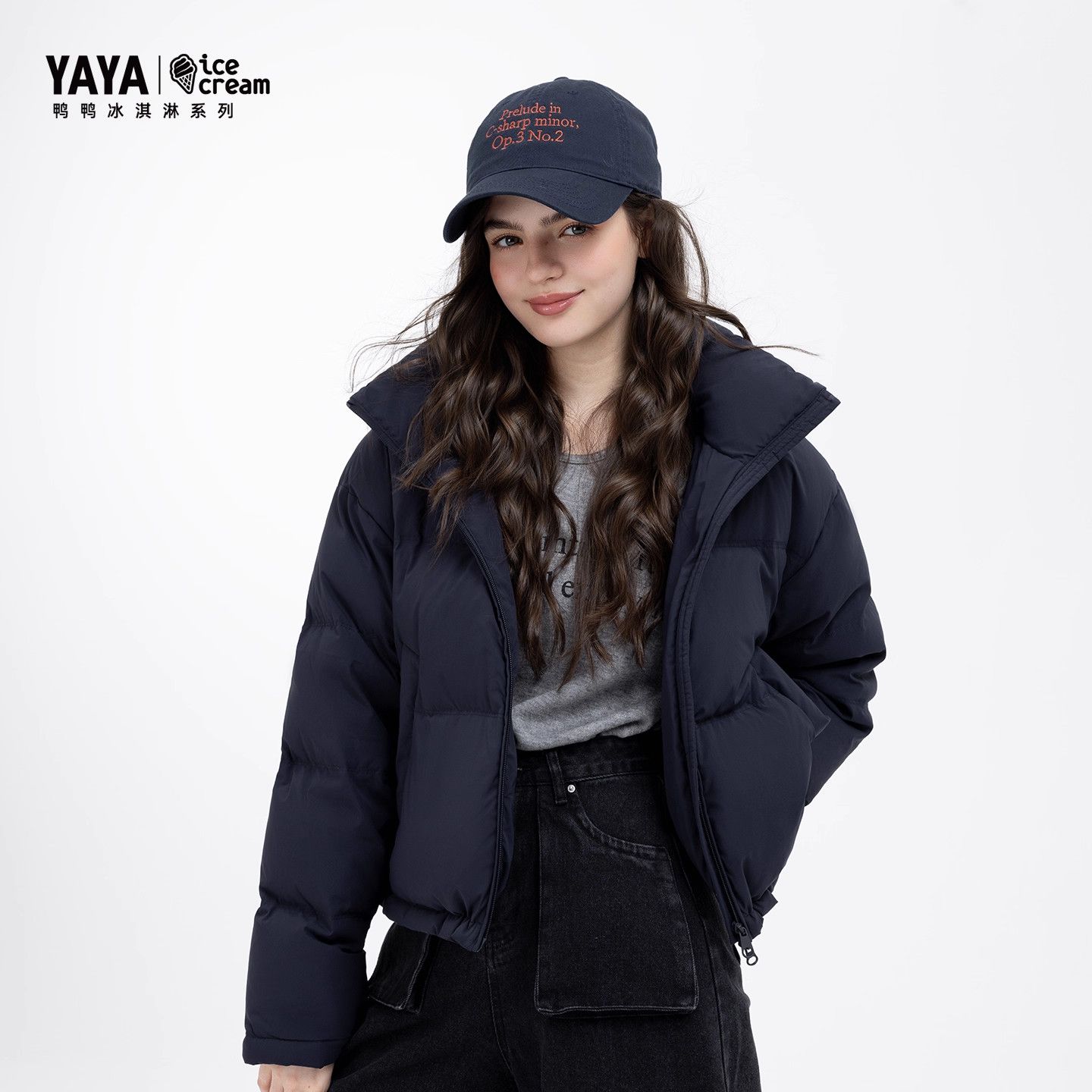 【冰淇淋系列】YAYA鸭鸭2026冰淇淋系列秋冬新款短款女羽绒服外套