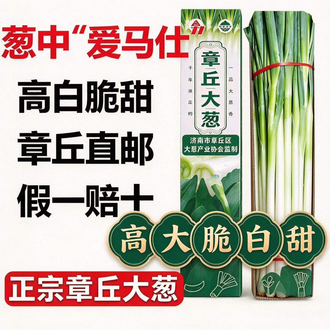 正宗山东章丘大葱二级水果葱现挖高大脆白甜葱中之王5斤9斤礼盒装