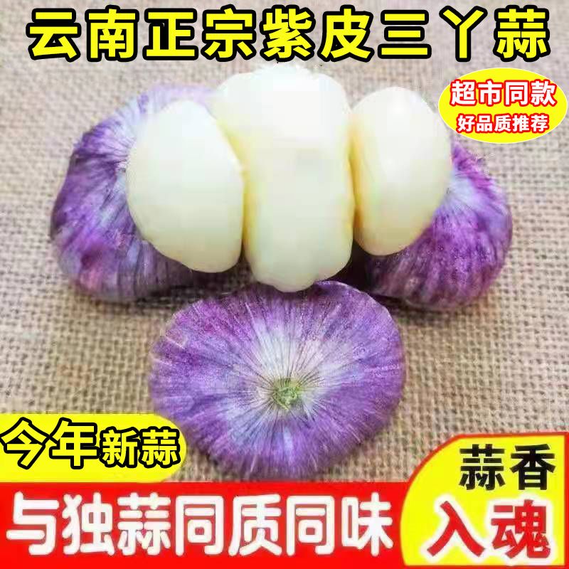 【干紫皮三瓣蒜】全干紫皮大蒜干三瓣蒜农家三丫蒜糖醋腌蒜腊八蒜