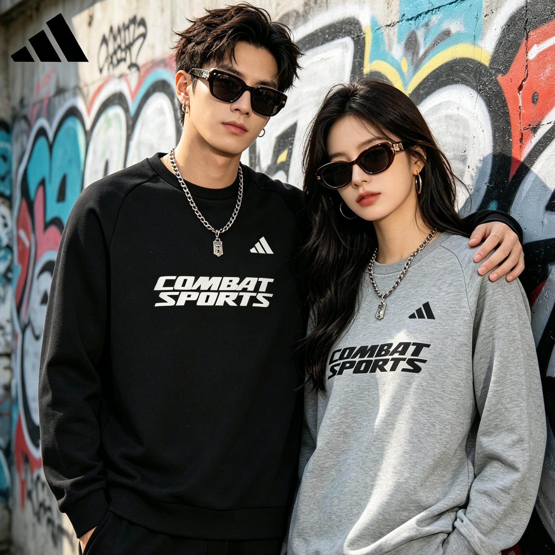 【adidas】阿迪达斯情侣长袖男女春秋圆领卫衣新款潮流舒适上衣打底衫