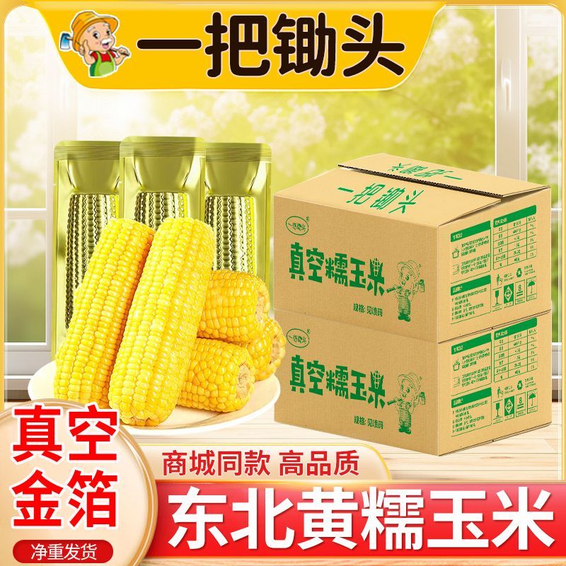 【一把锄头】2600g10棒1300g5棒东北黄糯玉米新鲜甜糯玉米真空包玉米