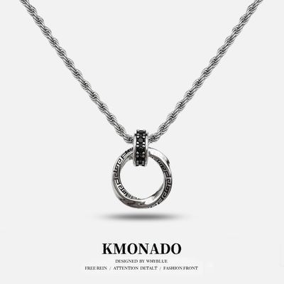 KMONADO钛钢不掉色莫比乌斯环项链男女生复古个性高级感ins百搭潮