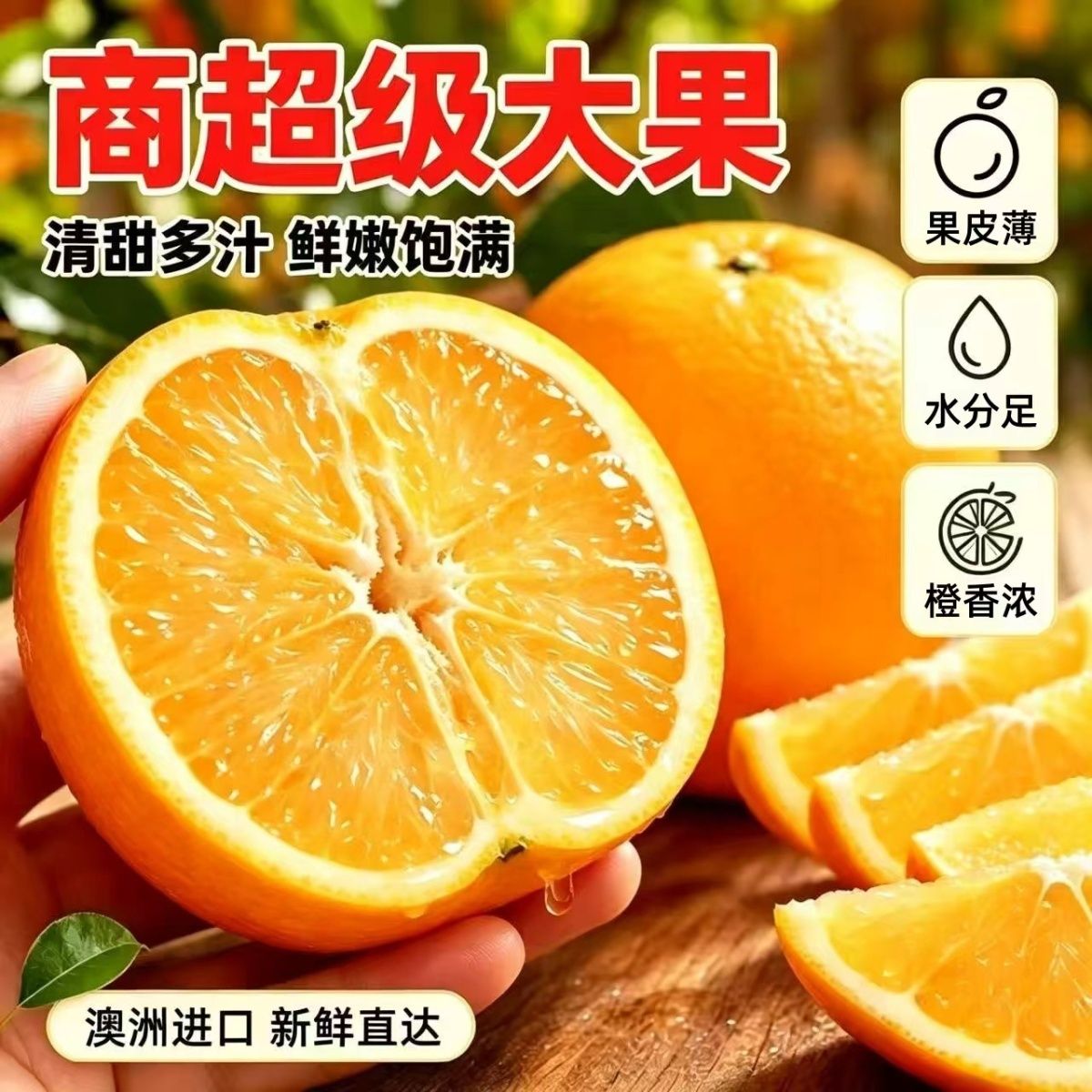 正宗澳洲进口黑标3107橙子当季新鲜水果橙子脐橙