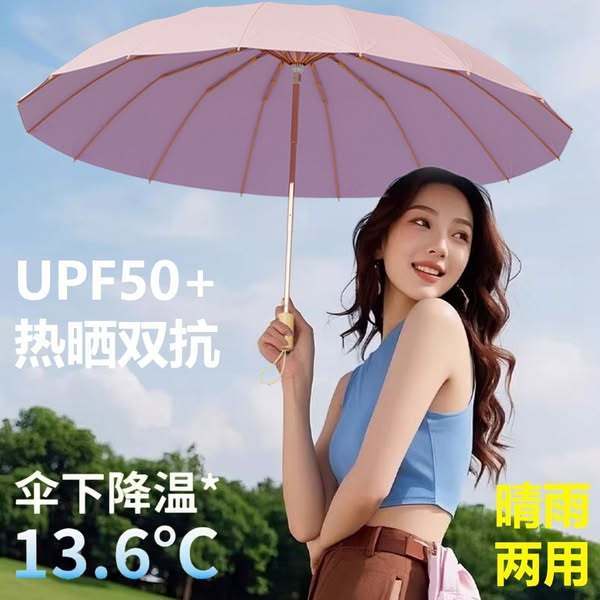 12骨彩胶紫外线防晒雨伞太阳伞遮阳伞晴雨伞