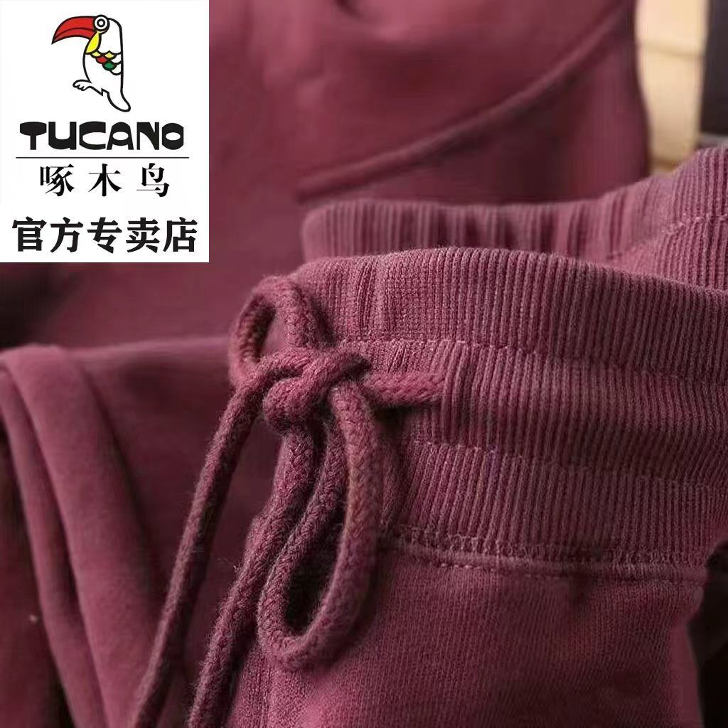 【啄木鸟】清仓捡漏~纯棉卫裤男女同款加绒加厚运动裤中性情侣休闲裤