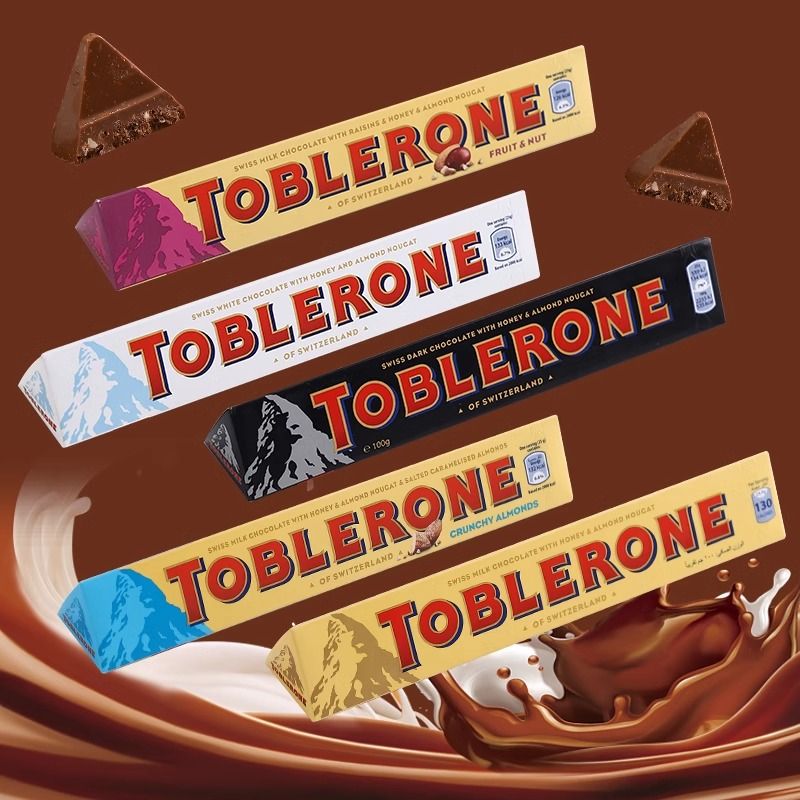瑞士Toblerone三角巧克力进口网红牛奶黑巧克力100g含蜂蜜巴旦木